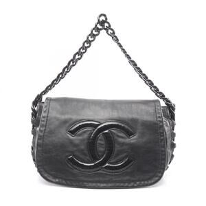 Chanel Coco Mark Chain Shoulder Bag/Handbag, Lambskin Leather, Women's, Black